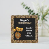 Kinderen op de derde verjaardag Cheetah van het fe Kaart (Staand voorkant)