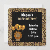 Kinderen op de derde verjaardag Cheetah van het fe Kaart (Voorkant)