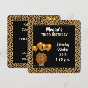 Kinderen op de derde verjaardag Cheetah van het fe Kaart