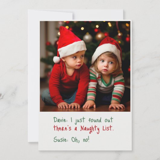 Kinderen op de Naughty List Christmas Kaart (Voorkant)