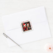 Kinderen op de ondeugende kerstlijst vierkante sticker (Envelop)