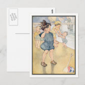  kinderen op de strand van Ruth Mary Hallock Briefkaart (Voorkant / Achterkant)
