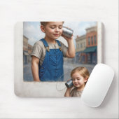 Kinderen op een blikje telefoon muismat (Met muis)