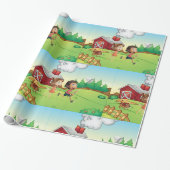 Kinderen op een Boerderij Cadeaupapier (Uitgerold)