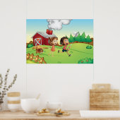 Kinderen op een Boerderij Poster (Keuken)