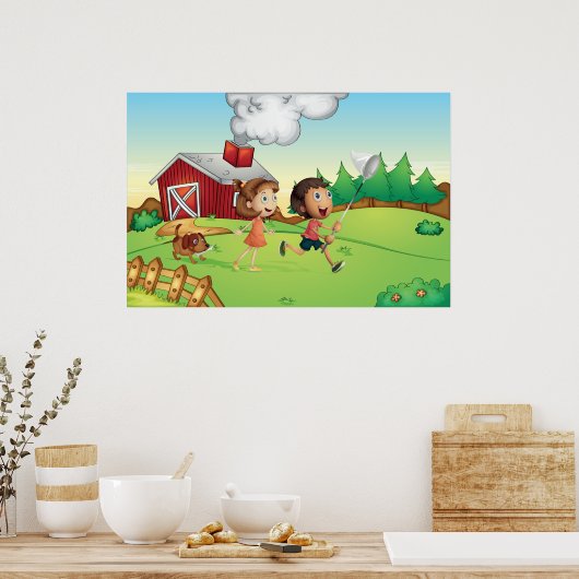 Kinderen op een Boerderij Poster (Keuken)