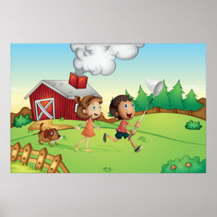Kinderen op een Boerderij Poster