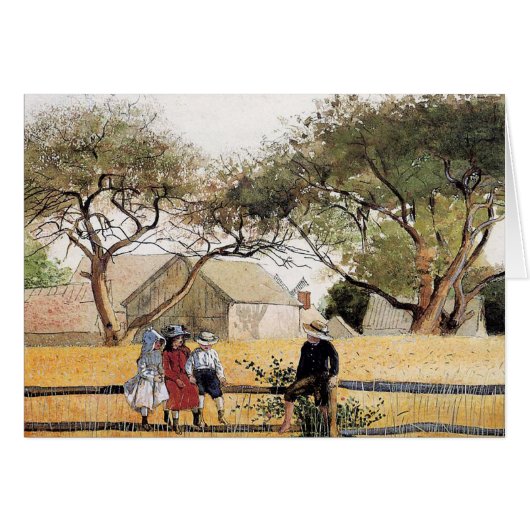 Kinderen op een Kaart van de Homer Note van de Win (Voorkant Horizontaal)