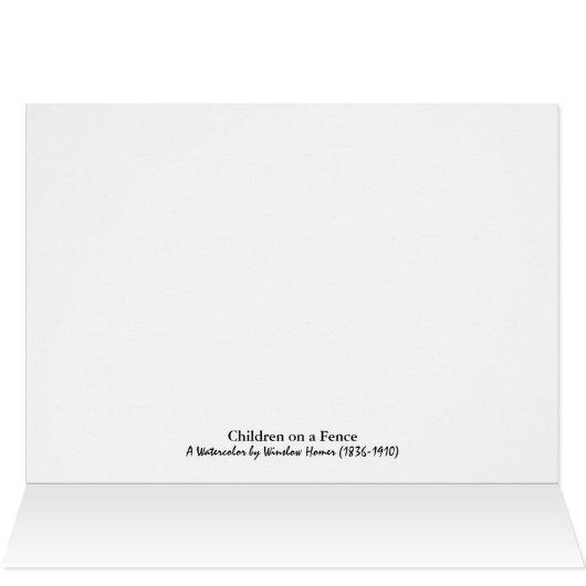 Kinderen op een Kaart van de Homer Note van de Win (Binnen Horizontaal (Boven))