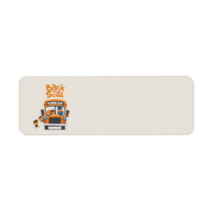 Kinderen op een schoolbus etiket