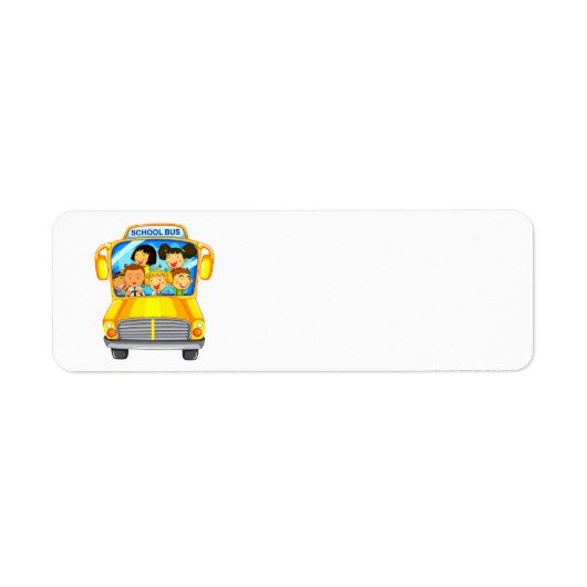 Kinderen op een schoolbus etiket (Voorkant)