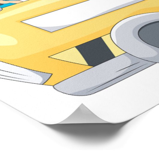 Kinderen op een schoolbus-Poster Poster (Hoek)