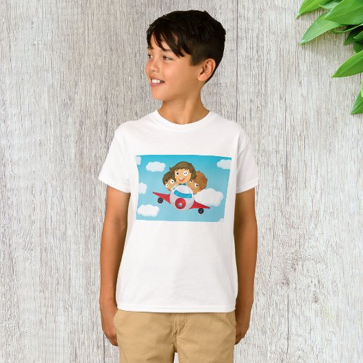 Kinderen op een vlak t-shirt