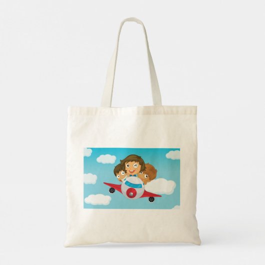 Kinderen op een vlak tote bag (Achterkant)