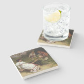 Kinderen op een wip (door Frederick Morgan) Stenen Onderzetter (Zijkant)