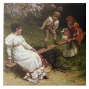 Kinderen op een wip (door Frederick Morgan) Tegeltje