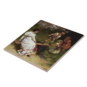 Kinderen op een wip (door Frederick Morgan) Tegeltje (Zijkant)