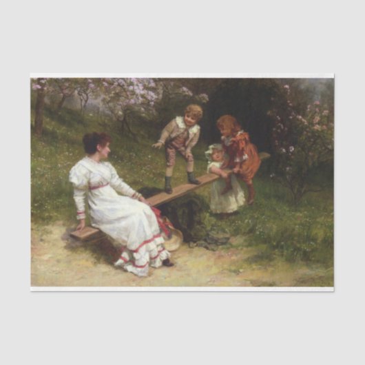 Kinderen op een wip (door Frederick Morgan) Tissuepapier (Voorkant)