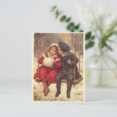 Kinderen op een zijspoor briefkaart (Staand voorkant)