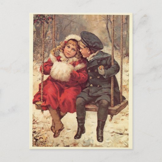 Kinderen op een zijspoor briefkaart (Voorkant)