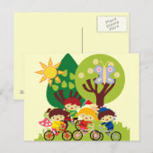 Kinderen op fietsen briefkaart (Voorkant / Achterkant)