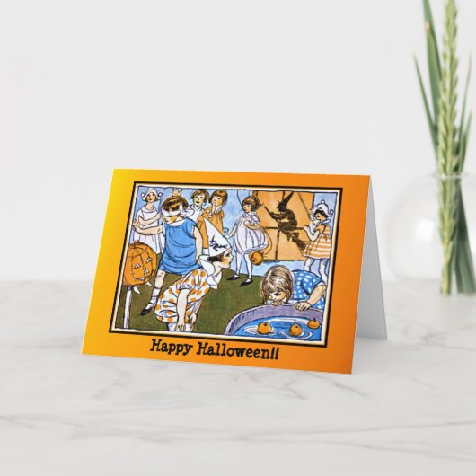 Kinderen op Halloweenfeestkaart Kaart (Voorkant)