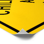 Kinderen op het bord van de Speelweg Poster (Hoek)