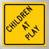 Kinderen op het bord van de Speelweg Poster (Voorkant)