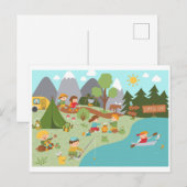 Kinderen op het Briefkaart van de Cartoon van het  (Voorkant / Achterkant)