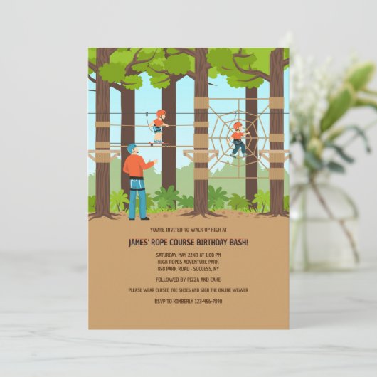 Kinderen op het koord lopen kaart (Staand voorkant)