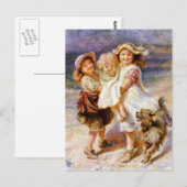 Kinderen op het strand briefkaart (Voorkant / Achterkant)