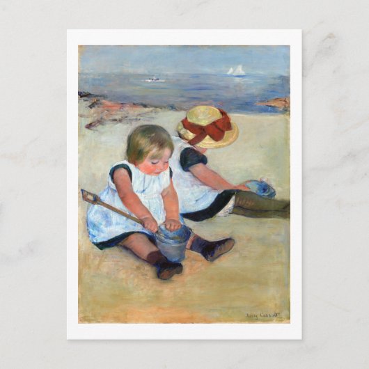 Kinderen op het strand, Cassatt Briefkaart (Voorkant)