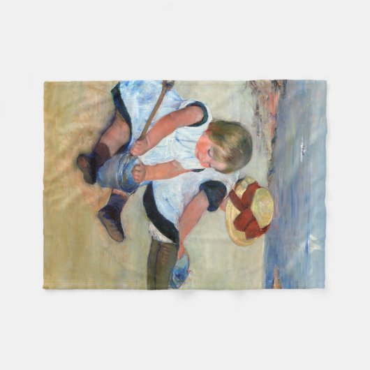 Kinderen op het strand, Cassatt Fleece Deken (Voorkant (Horizontaal))