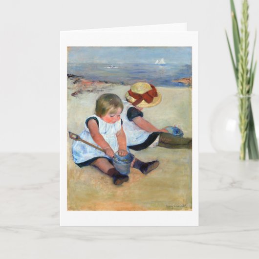 Kinderen op het strand, Cassatt Kaart (Voorkant)