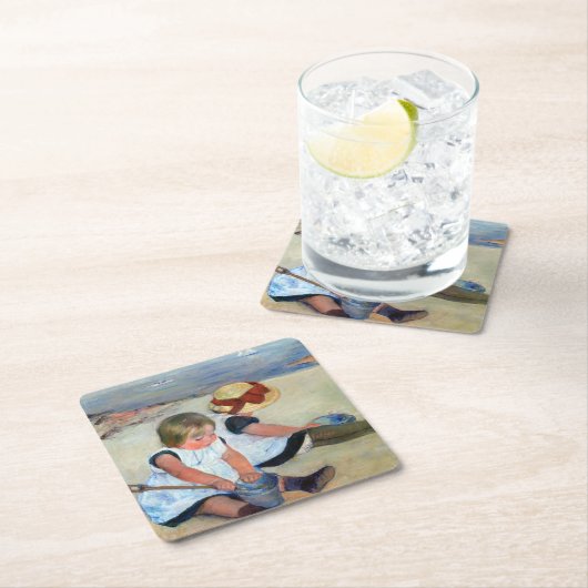 Kinderen op het strand, Cassatt Kartonnen Onderzetters (Insitu)