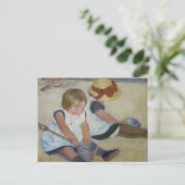 Kinderen op het strand, Mary Cassatt Briefkaart (Staand voorkant)