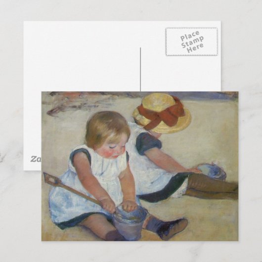 Kinderen op het strand, Mary Cassatt Briefkaart (Voorkant / Achterkant)