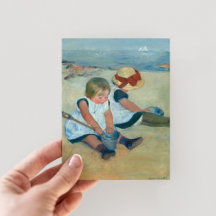 Kinderen op het strand | Mary Cassatt Briefkaart