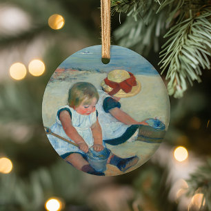 Kinderen op het strand   Mary Cassatt Briefkaart Keramisch Ornament
