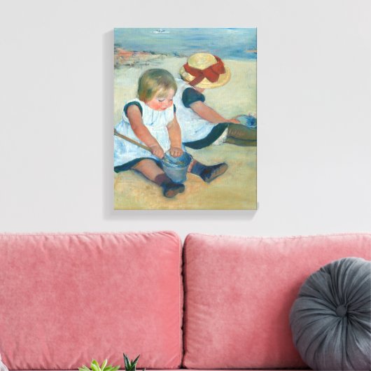 Kinderen op het strand | Mary Cassatt Canvas Afdruk (Insitu (Woonkamer))