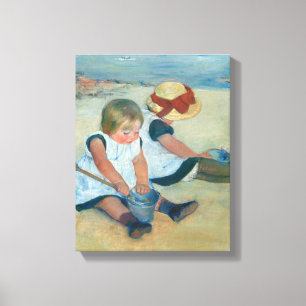 Kinderen op het strand Mary Cassatt Canvas Afdruk