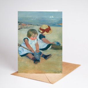 Kinderen op het strand   Mary Cassatt Kaart