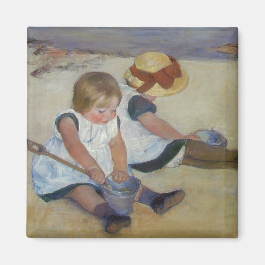 Kinderen op het strand, Mary Cassatt Magneet (Voorkant)