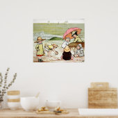 Kinderen op het strand Poster (Keuken)