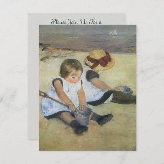 Kinderen op het strand van Cassatt, verjaardag Kaart (Voorkant / Achterkant)