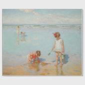 Kinderen op het Zee (Summer Beach Scene) Cadeaupapier (Vlak)