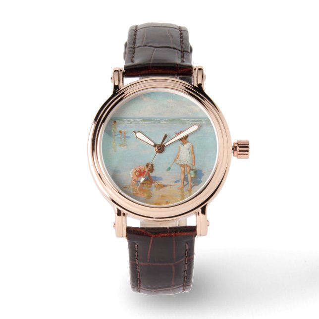 Kinderen op het Zee (Summer Beach Scene) Horloge (Voorkant)