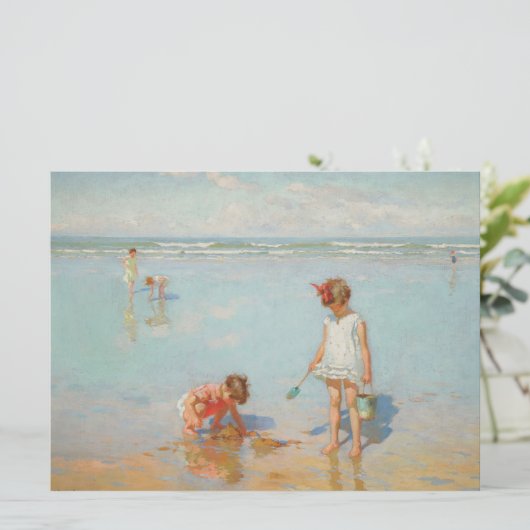 Kinderen op het Zee (Summer Beach Scene) Kaart (Staand voorkant)