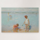 Kinderen op het Zee (Summer Beach Scene) Legpuzzel (Horizontaal)
