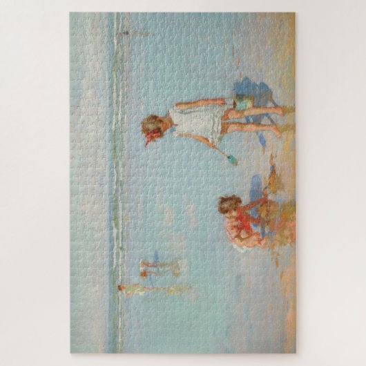 Kinderen op het Zee (Summer Beach Scene) Legpuzzel (Verticaal)